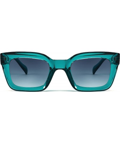 Classic Women Sunglasses Fashion Thick Square Sun Glasses Chunky Frame UV400 B2471 Transparent Turquoise $11.39 Wayfarer