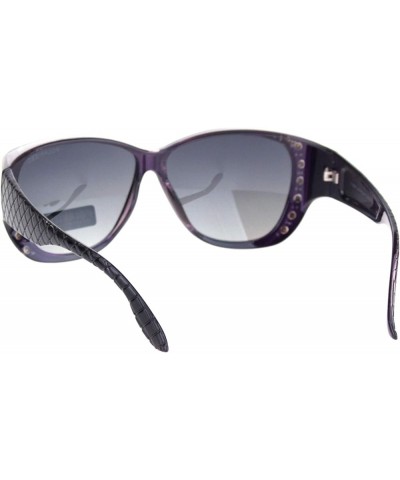 Polarized 55mm Fit Over OTG Butterfly Rhinestone Diva Sunglasses Black Purple $9.15 Butterfly