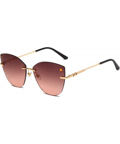 Fashion Metal Sunglasses Outdoor Cat Eye Men and Women Vacation Decorative Sunglasses (Color : A, Size : Medium) Medium D $14...