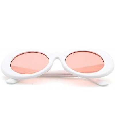 Authentic Clout Goggles Bold Oval Retro Mod Fashion Sunglasses Clout Round Lens White+checkered+pink 3 Packs $9.13 Oval