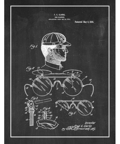 Sunglasses Patent Print Blueprint with Border (8.5" x 11") M15538 13" x 19" Chalkboard $11.31 Rectangular