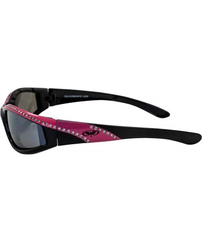 Size:One Size Marilyn 11 Pink FM Sunglasses- 86 Crystal Rhinestones- Flash Mirror Lenses $12.98 Designer