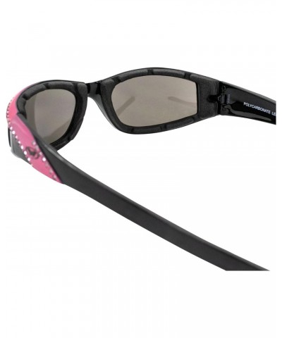 Size:One Size Marilyn 11 Pink FM Sunglasses- 86 Crystal Rhinestones- Flash Mirror Lenses $12.98 Designer