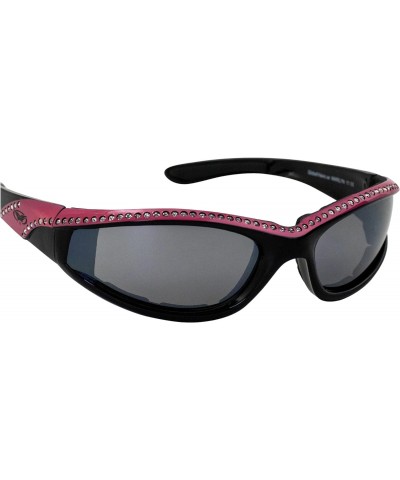 Size:One Size Marilyn 11 Pink FM Sunglasses- 86 Crystal Rhinestones- Flash Mirror Lenses $12.98 Designer