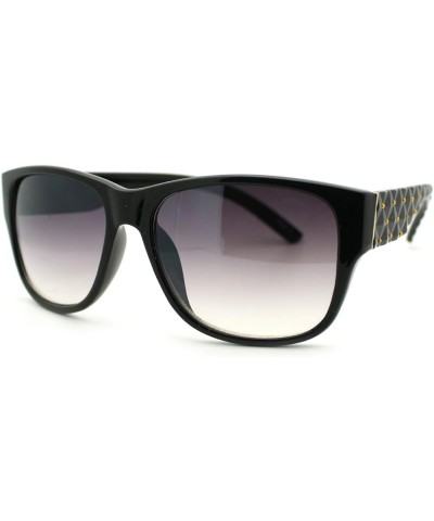 Womens Classy Fashion Sunglasses Simple Stud Diamond Pattern Black smoke $7.62 Square