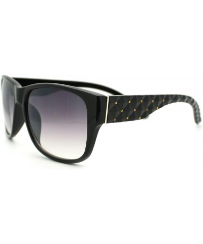 Womens Classy Fashion Sunglasses Simple Stud Diamond Pattern Black smoke $7.62 Square