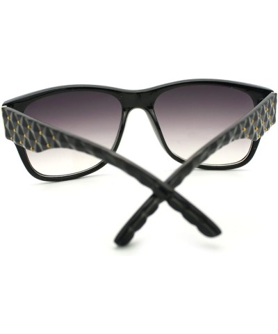 Womens Classy Fashion Sunglasses Simple Stud Diamond Pattern Black smoke $7.62 Square