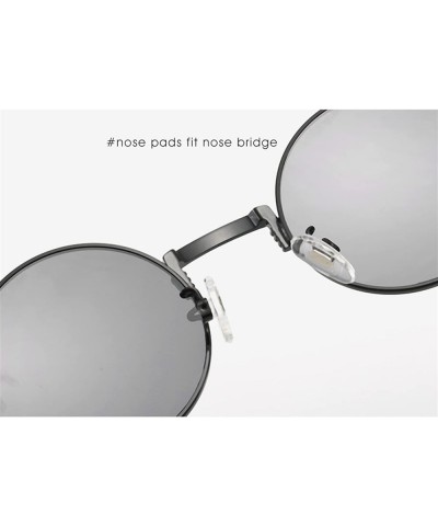 Retro Metal Round Frame Punk Men and Women Fashion Outdoor Decorative Sunglasses (Color : F, Size : 1) 1 B $14.11 Designer