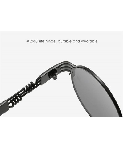 Retro Metal Round Frame Punk Men and Women Fashion Outdoor Decorative Sunglasses (Color : F, Size : 1) 1 B $14.11 Designer