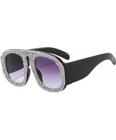 Y2K Diamond Wrap Around Sunglasses Futuristic Shield Frameless Rhinestone bling Sun Glasses for Women White $9.60 Oval