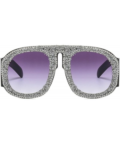 Y2K Diamond Wrap Around Sunglasses Futuristic Shield Frameless Rhinestone bling Sun Glasses for Women White $9.60 Oval