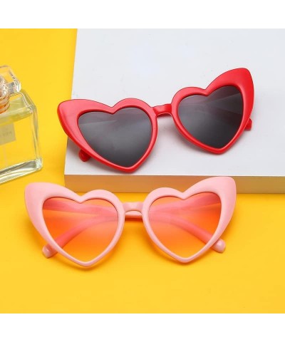 Heart Sunglasses Heart Effect Diffraction Glasses Festival Party Rave Light Accessories Heart Glasses UV400 Protection Red Fr...