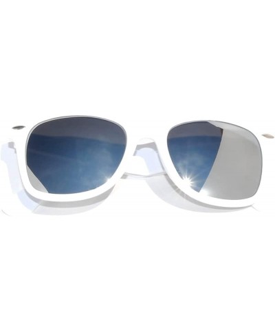 Retro Vintage Sunglasses for Women Men, UV Protected Mirror Bulk Sunglasses, Matte Frame Rectangle Shades White $7.79 Rectang...