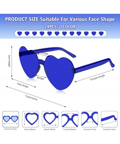 12 Pairs Heart Sunglasses for Women 12 Colors Rimless Heart Shaped Sunglasses Candy Heart Glasses for Party Favors 24 Pairs N...