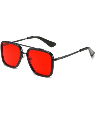 Retro Square Sunglasses Men and Women Outdoor Beach Street Shooting Decorative Glasses (Color : D, Size : Medium) Medium C $1...