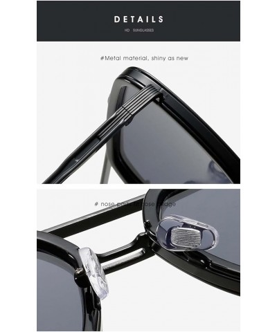 Retro Square Sunglasses Men and Women Outdoor Beach Street Shooting Decorative Glasses (Color : D, Size : Medium) Medium C $1...