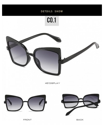 Cat Eye Fashion Men and Women Sunglasses Outdoor Vacation Sports (Color : F, Size : Medium) Medium G $16.71 Sport