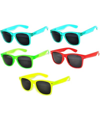 5,6,10,18 Pairs Classic Vintage Retro 80's Sunglasses Colored Frame 5 Pack Glow in Dark Smoke $11.60 Rectangular