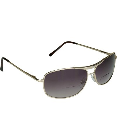 Aviator Bifocal Sunglasses +2.00 Black Gunmetal Frame Smoke Lens Bifocal for Men and Women Gold $11.33 Designer