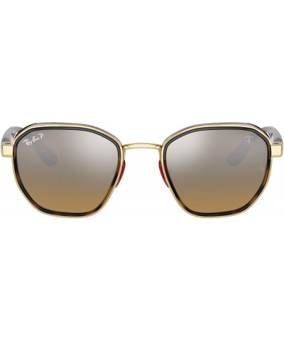 Rb3674m Scuderia Ferrari Collection Round Sunglasses Gold/Chromance Brown Mirrored Grey Polarized $88.90 Wayfarer