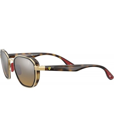 Rb3674m Scuderia Ferrari Collection Round Sunglasses Gold/Chromance Brown Mirrored Grey Polarized $88.90 Wayfarer