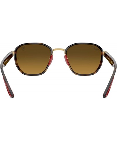 Rb3674m Scuderia Ferrari Collection Round Sunglasses Gold/Chromance Brown Mirrored Grey Polarized $88.90 Wayfarer