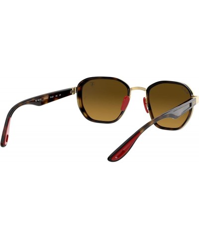 Rb3674m Scuderia Ferrari Collection Round Sunglasses Gold/Chromance Brown Mirrored Grey Polarized $88.90 Wayfarer