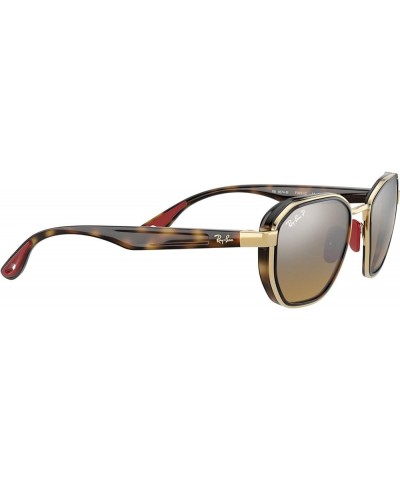 Rb3674m Scuderia Ferrari Collection Round Sunglasses Gold/Chromance Brown Mirrored Grey Polarized $88.90 Wayfarer