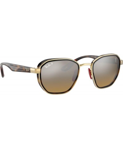 Rb3674m Scuderia Ferrari Collection Round Sunglasses Gold/Chromance Brown Mirrored Grey Polarized $88.90 Wayfarer