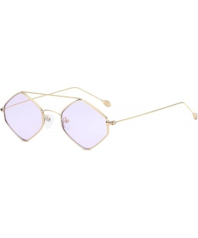 Sunglasses for Women Men Trendy Retro Sunglasses Fashion Style Rimless Clear Package Square Sunglasses B-purple $5.15 Rimless