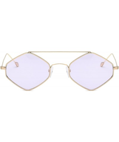 Sunglasses for Women Men Trendy Retro Sunglasses Fashion Style Rimless Clear Package Square Sunglasses B-purple $5.15 Rimless