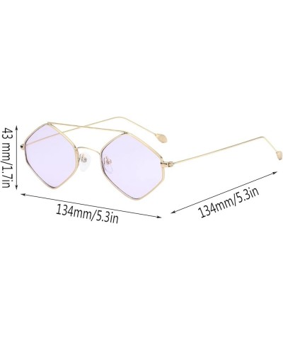 Sunglasses for Women Men Trendy Retro Sunglasses Fashion Style Rimless Clear Package Square Sunglasses B-purple $5.15 Rimless