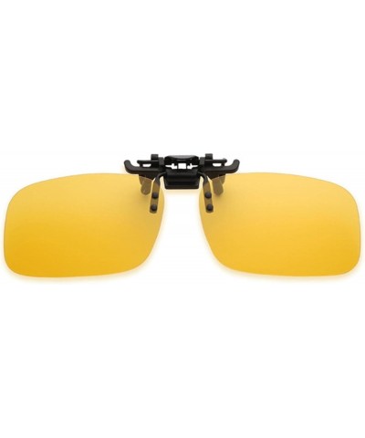 Clip-On Sunglasses Rimless Flip Up Driving Glasses Night Vision Polarized Glasses for Women Men Yellow $4.61 Rimless