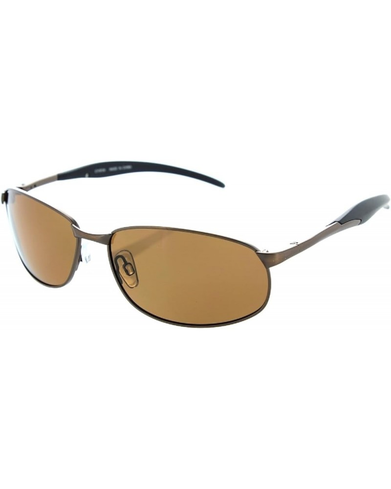 Metal Wrap Frame Polarized Fisherman Sunglasses Golf Cycling Flying Outdoor Sports Bronze/Brown $9.66 Sport