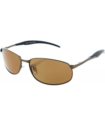 Metal Wrap Frame Polarized Fisherman Sunglasses Golf Cycling Flying Outdoor Sports Bronze/Brown $9.66 Sport