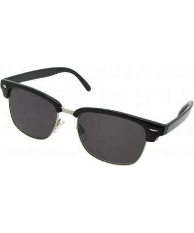 Retro Full Lens Reading Sunglass R59 Black Silver Frame-gray Lenses $8.38 Rectangular