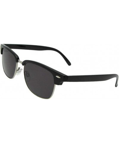 Retro Full Lens Reading Sunglass R59 Black Silver Frame-gray Lenses $8.38 Rectangular