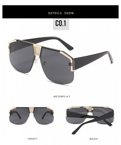 Large Frame Fashion Square Sunglasses for Men and Women for Outdoor Vacation (Color : B, Size : Medium) Medium B $20.12 Designer