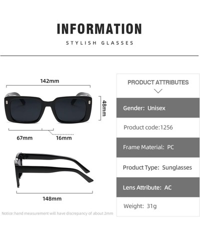 Square Frame Retro Fashion Sunglasses for Men and Women Vacation Beach Decorative Sunglasses Gifts (Color : E, Size : 1) 1 D ...