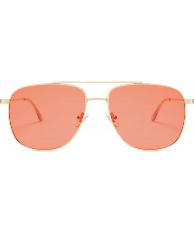 Polarized Aviator Sunglasses Womens Men Trendy Designer Shades SJ1218 Light Brown $8.61 Aviator