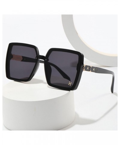 Women'S Fashion Sunglasses, Large Square Frame Looks Thin, Fashion Trend, Personalized Street Photography Sunglasses Black $1...