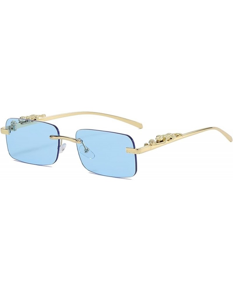 Metal Rimless Square Small Frame Fashion Sunglasses for Men and Women (Color : 5, Size : 1) 1 6 $10.94 Rimless