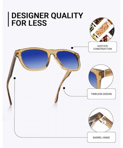 Polarized Sunglasses for Women Handcrafted Designer Women's Sunglasses for Driving UV400 Protection Crystal Brown Frame $13.4...