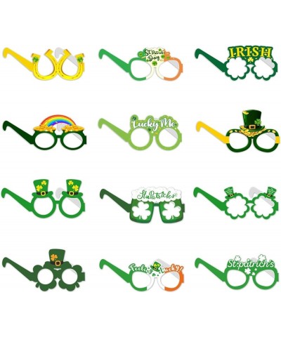 Three Leaf Themed Party Decorating Paper Glasses St. Day Decorating Photo Glasses Cat Eye Green-d $7.41 Round