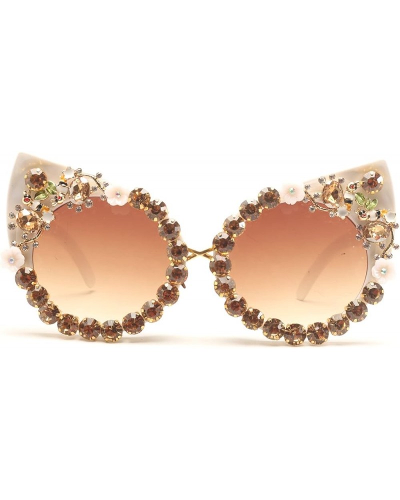 Oversized Diamond Sunglasses Women Rhinestone Cat Eye Sunglasses Vintage Female Sparkling Party sunglasses Eyewear White $11....