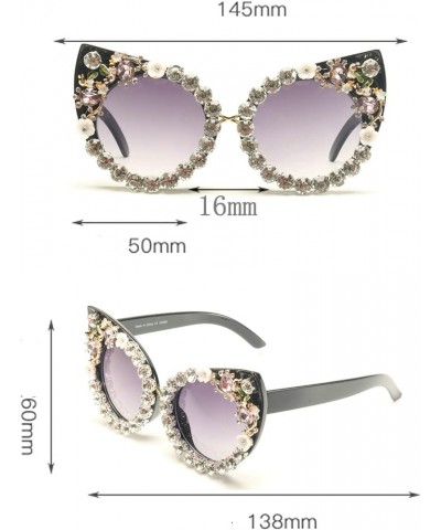 Oversized Diamond Sunglasses Women Rhinestone Cat Eye Sunglasses Vintage Female Sparkling Party sunglasses Eyewear White $11....