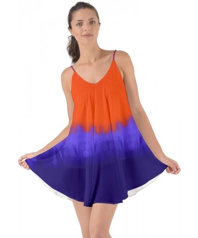 Womens Tie Dye Sleeveless Summer Casual Beach Cover Up Short Mini Dress, XS-3XL Orange Purple Tie Dye $16.27 Designer