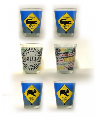 Aussie Shot Glasses 4 - Set of 6 CROC PASSPORT KOALA CLEARANCE! $17.55 Designer