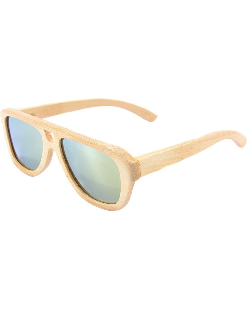 Oversized Bamboo Wood Sunglasses Square Retro Polarized Glasses-Z6015 Bamboo Nature gold $20.99 Wayfarer