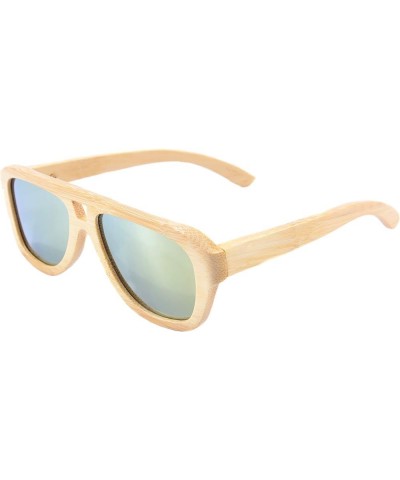 Oversized Bamboo Wood Sunglasses Square Retro Polarized Glasses-Z6015 Bamboo Nature gold $20.99 Wayfarer